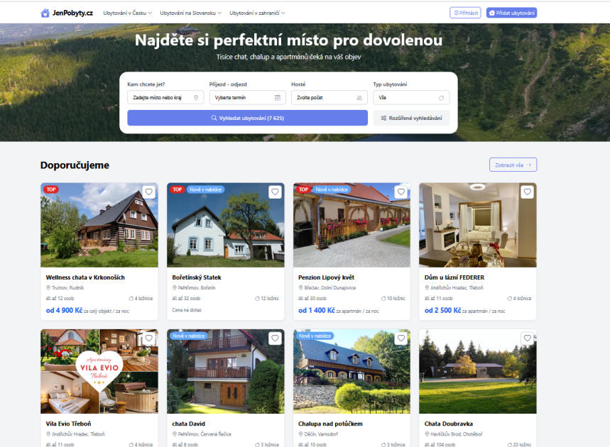 Jenpobyty.cz: ubytovací portál, který vrací peníze